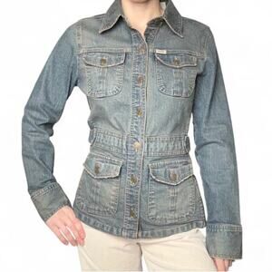 Vintage Y2K Levi Strauss Women’s Blue Jean Denim Jacket Size S Pockets Preppy